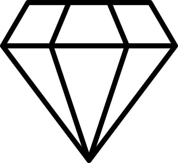 Διαμάντι Κόσμημα Μόδας Εικονίδιο Περίγραμμα Στυλ — Διανυσματικό Αρχείο