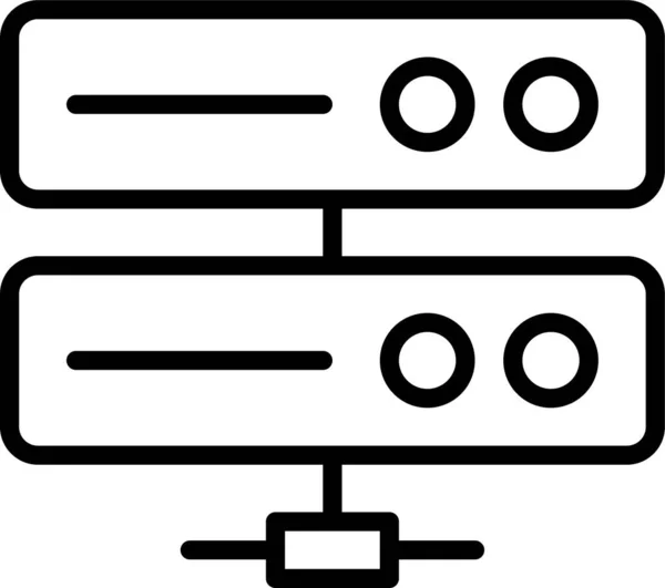 数据库存储网络图标的轮廓样式 — 图库矢量图片