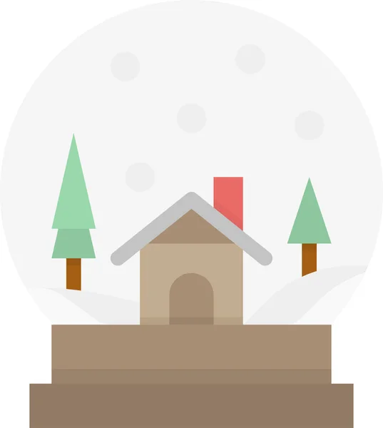 Різдвяний Глобус Значок Плоскому Стилі — стоковий вектор