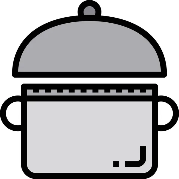 調理器具食品のアイコンをフルアウトラインで表示 — ストックベクタ