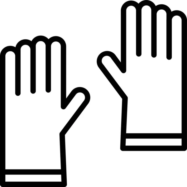 Handhandschoenen Bescherming Pictogram Omtrek Stijl — Stockvector