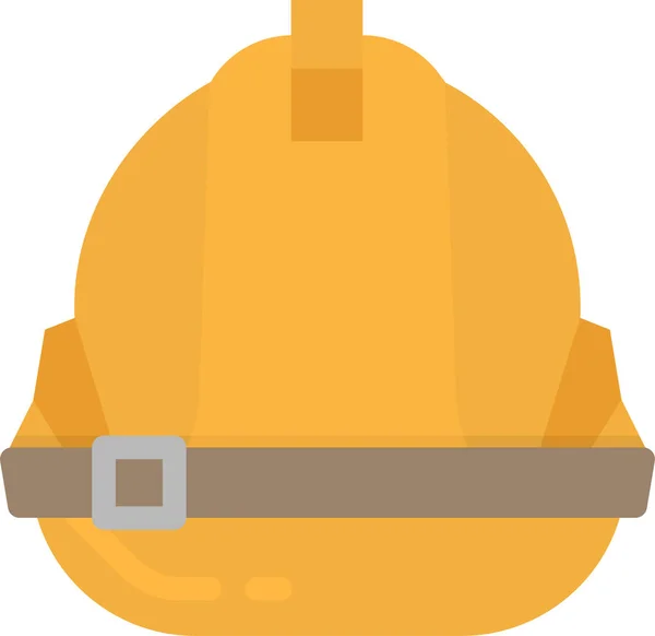 Icono Casco Gafas Construcción Estilo Plano — Vector de stock