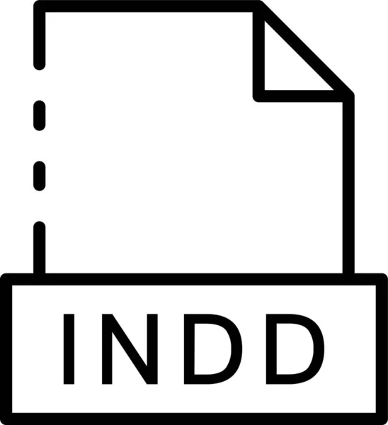 Indd Extension Format Symbol Umrissstil — Stockvektor