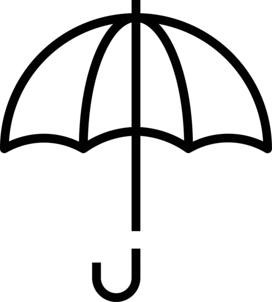Umbrella Rain Weather Icon Outline Style — Stock Vector
