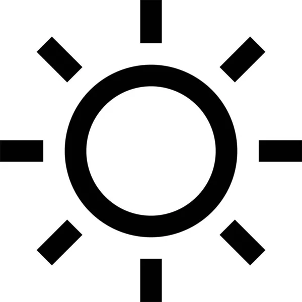 Zon Zomer Zonlicht Pictogram Omtrek Stijl — Stockvector