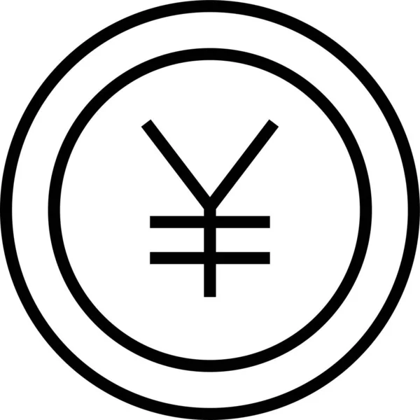 Yen Valuta Geld Pictogram — Stockvector