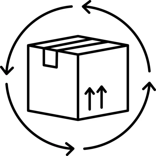 Πακέτο Εικονίδιο Κουτί Παράδοσης Στυλ Περίγραμμα — Διανυσματικό Αρχείο