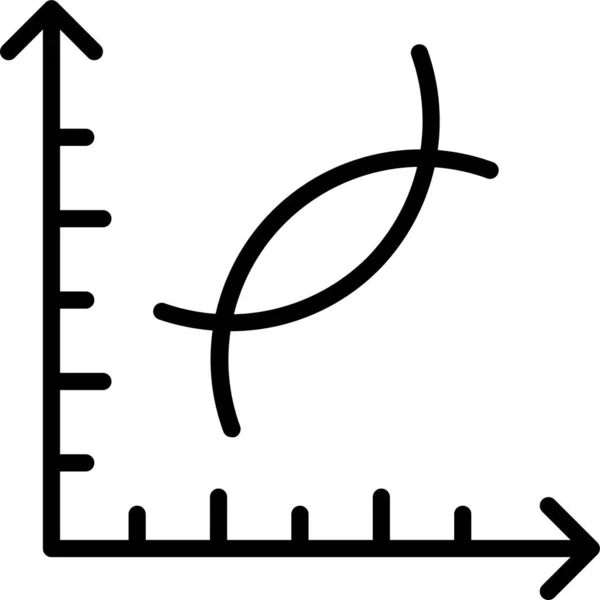 Chart Curve Statistics Icon Outline Style — Stock Vector