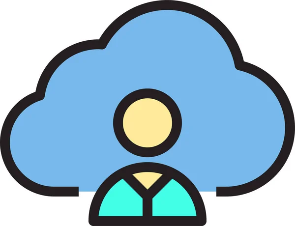Persönliches Icon Für Cloud Daten Ausgefüllten Outline Stil — Stockvektor
