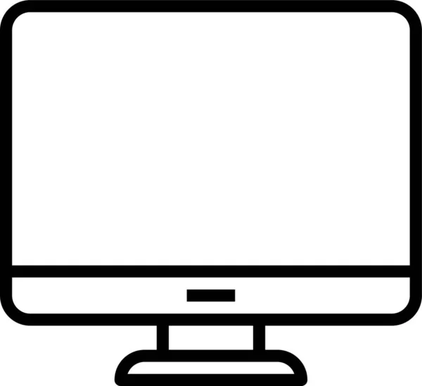 Ekran Komputer Ikona Pulpitu Stylu Konturu — Wektor stockowy