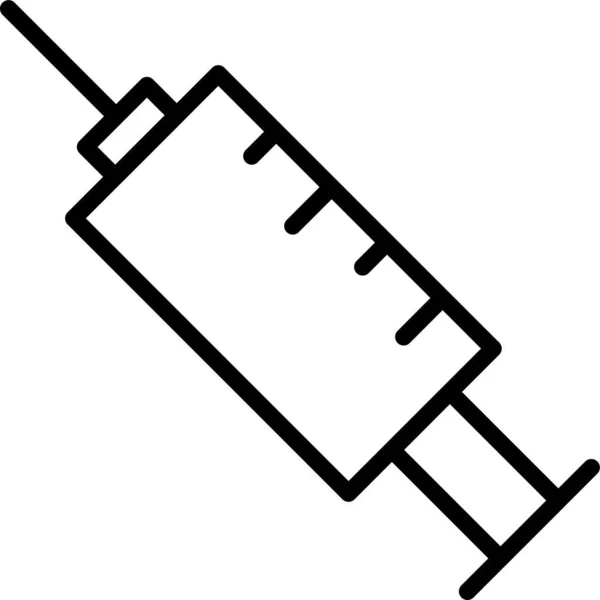 Seringue Médicament Médicaments Icône Dans Style Contour — Image vectorielle