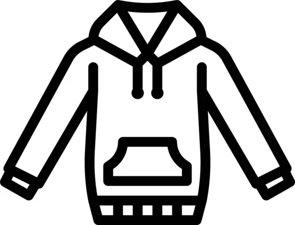 Hoodie Jacket Φούτερ Εικονίδιο Στυλ Περίγραμμα — Διανυσματικό Αρχείο
