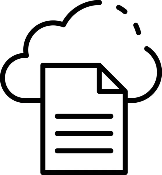 Fichiers Cloud Icône Dans Style Contour — Image vectorielle