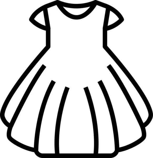 Baby Clothes Dress Icon Outline Style — Stock Vector