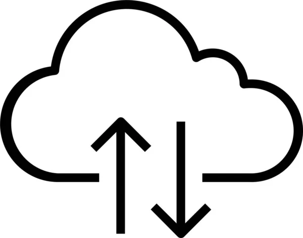 Ikona Transferu Chmurze Internet Zarysie — Wektor stockowy
