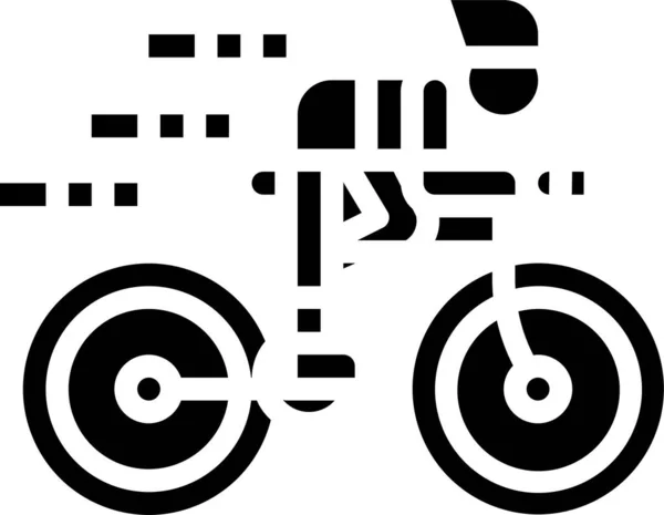Ποδήλατο Ποδήλατο Ποδήλατο Εικονίδιο Στερεό Στυλ — Διανυσματικό Αρχείο