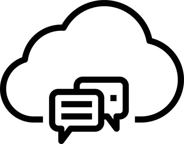 Иконка Сервиса Chat Cloud Стиле Абрис — стоковый вектор