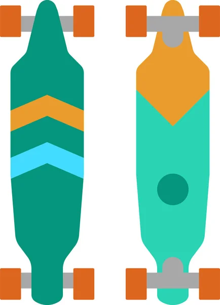 Longboard Skate Skater Icono — Vector de stock