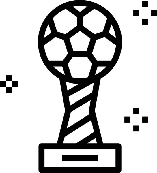 Icône Championne Football Coupe Dans Style Contour — Image vectorielle