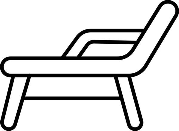 Ξαπλώστρα Εικονίδιο Καρέκλα Καλοκαίρι — Διανυσματικό Αρχείο