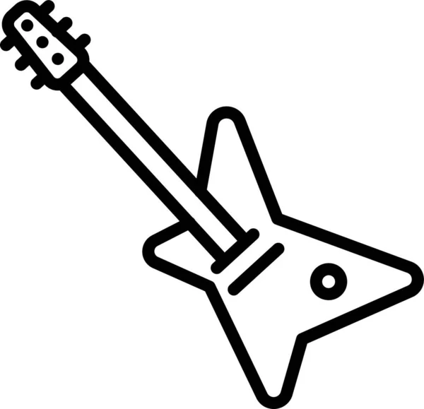 Gitaar Akoestisch Instrument Icoon Outline Stijl — Stockvector