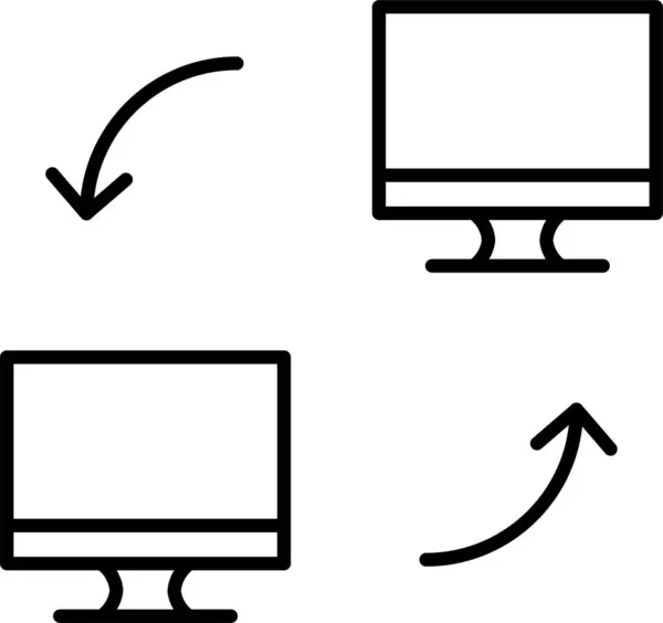 Ícone Tecnologia Tela Monitor — Vetor de Stock