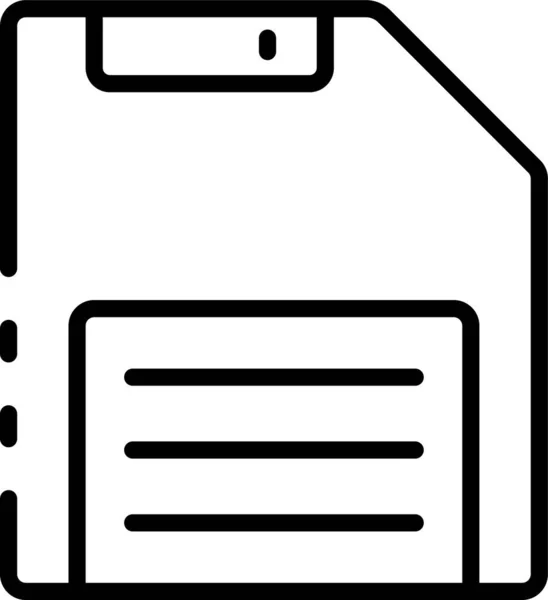 Speichern Sie Datei Computer Symbol Umriss Stil — Stockvektor