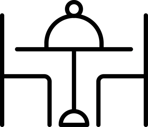 Значок Ужина Столе Стиле Наброска — стоковый вектор