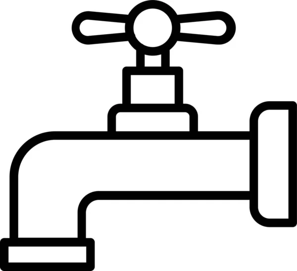 Значок Водопровідної Ванної Кімнати Стилі Контур — стоковий вектор
