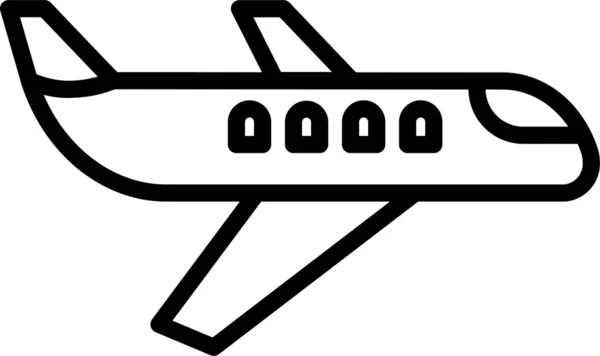 Icono Avión Transporte Aviones Estilo Esquema — Vector de stock