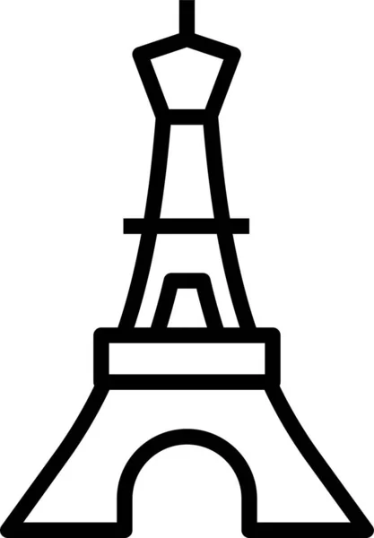 Franciaország Párizs Emlékmű Ikon Körvonalazott Stílusban — Stock Vector