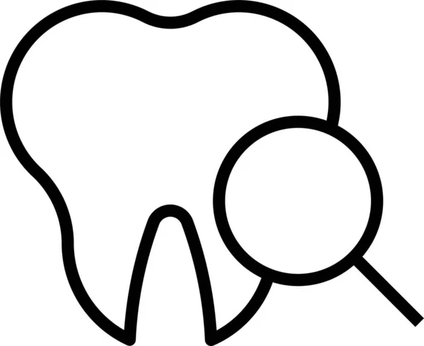Dentista Icona Molare Dente Stile Contorno — Vettoriale Stock
