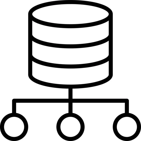 Icono Almacenamiento Del Servidor Base Datos Estilo Esquema — Vector de stock
