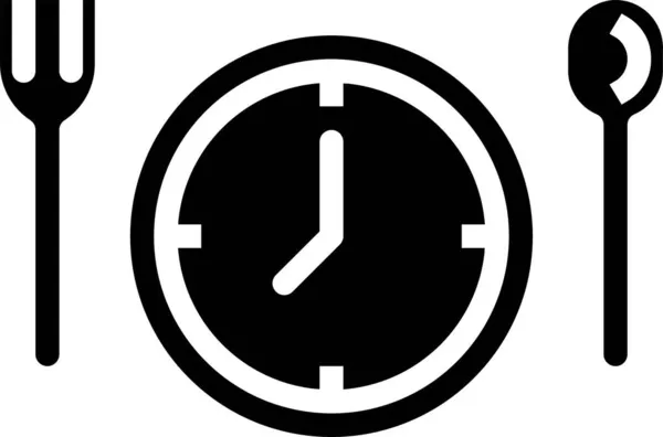 時計コック日付アイコン固体スタイルで — ストックベクタ
