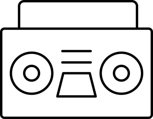 Tape Audio Music Icon Outline Style — Stock Vector