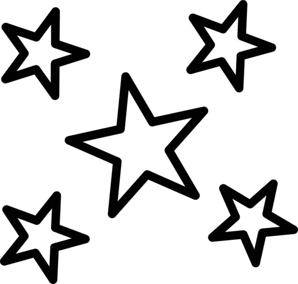 Estrelas Ícone Céu Noturno Estilo Esboço — Vetor de Stock
