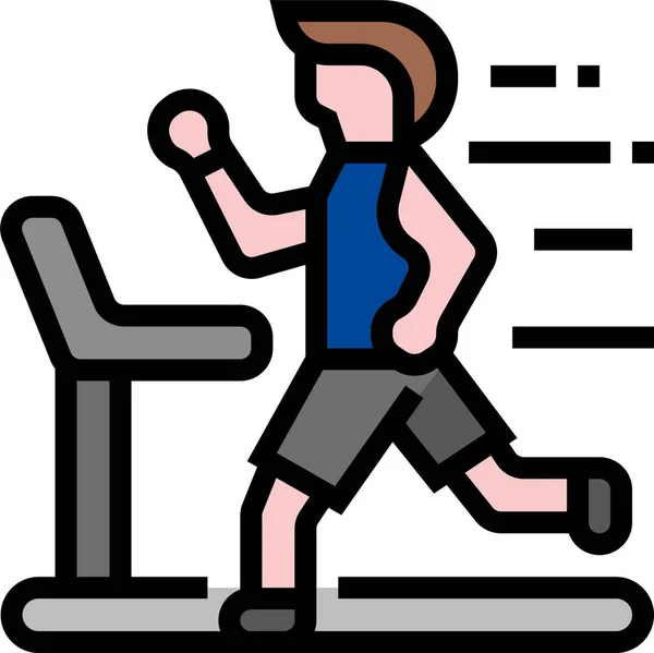 Ejercicio Fitness Run Icono Estilo Contorno Lleno — Archivo Imágenes Vectoriales