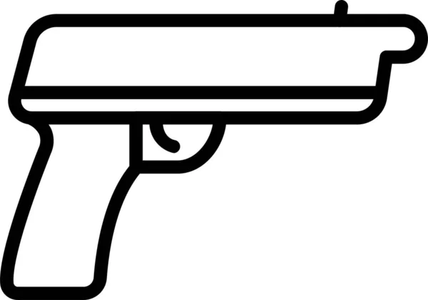 Pistol Gun Weapon Icon Outline Style — Stock Vector