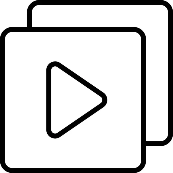 Ikona Tlačítka Přehrávače Videa Stylu Osnovy — Stockový vektor