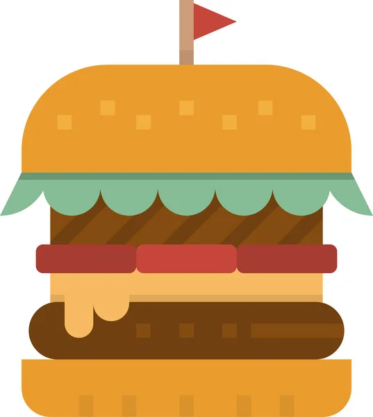 Amerika Burger Élelmiszer Ikon Élelmiszer Ital Kategóriában — Stock Vector