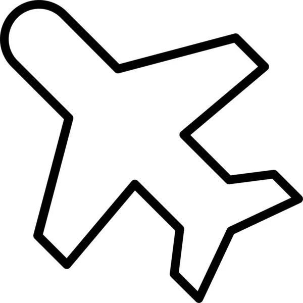 Ikona Frachtu Lotniczego Płaszczyzny Stylu Zarysu — Wektor stockowy