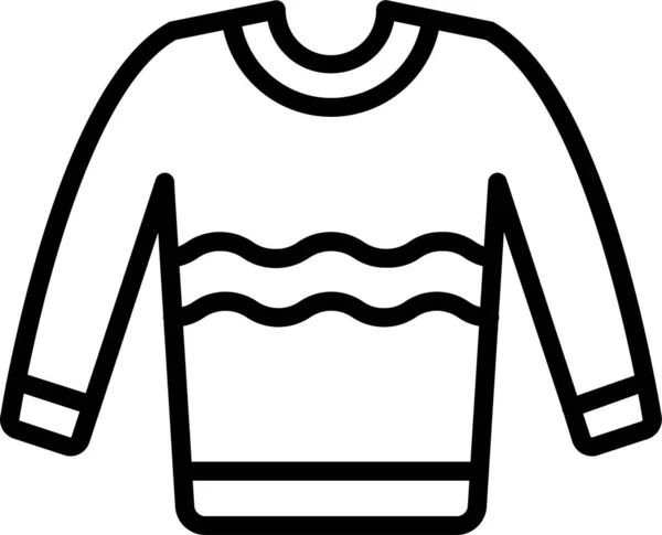 Kleding Kledingstuk Mode Icoon Omtrek Stijl — Stockvector