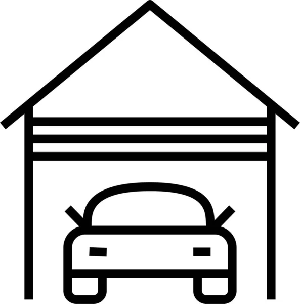 Auto Reparatie Garage Icoon Grote Lijnen Stijl — Stockvector