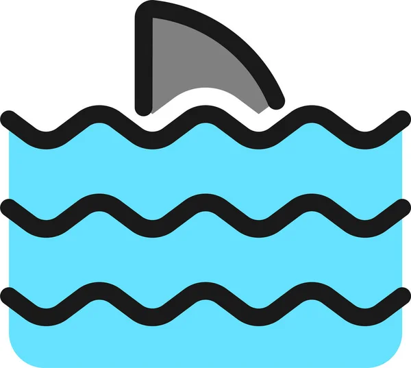 Εικονίδιο Πλήρους Περιγράμματος Επιχειρήσεων Καρχαρία Στυλ Πλήρους Περιγράμματος — Διανυσματικό Αρχείο