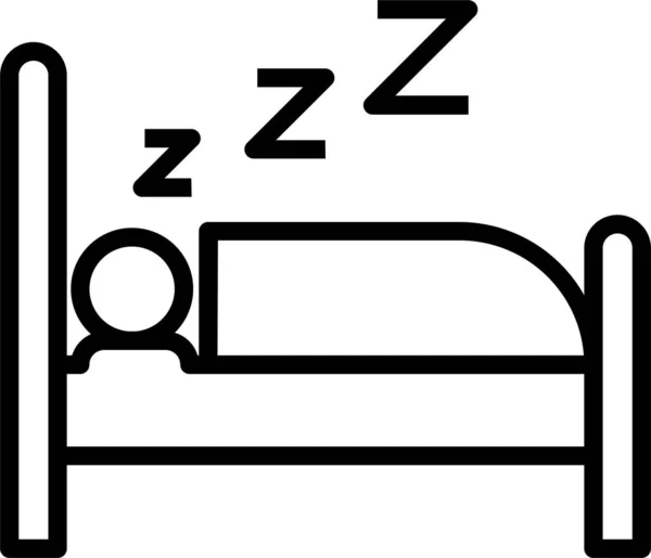 Yataklı Otel Simgesi Ana Hatlarıyla — Stok Vektör