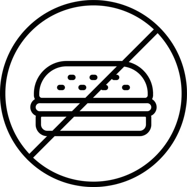 Ícone Hambúrguer Não Saudável Proibido Estilo Esboço — Vetor de Stock