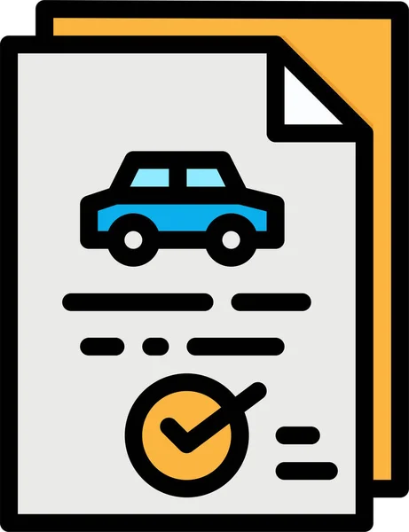 Car Control Document Icon — Vetor de Stock