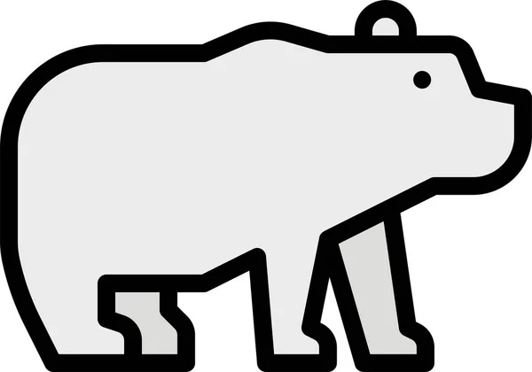 フルアウトラインスタイルのクマの生命極アイコン — ストックベクタ