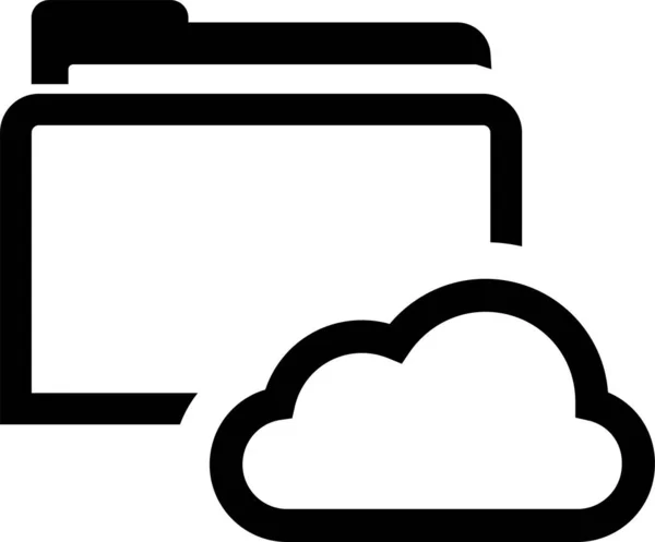 Ikona Folderu Dokumentów Chmurze Stałym Stylu — Wektor stockowy