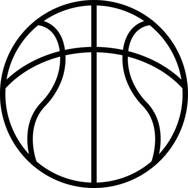 Basket Bal Spelen Pictogram Omtrek Stijl — Stockvector